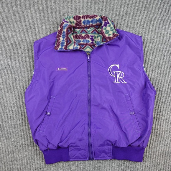 Columbia Jackets & Blazers - Vintage Colorado Rockies Vest Womens Large Purple MLB Reversible Columbia Fleece